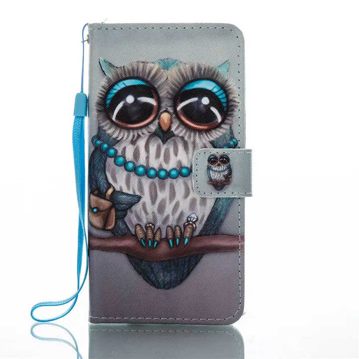 Чехол для huawei P9 Lite P9Lite P9Mini чехол для телефона из искусственной кожи чехол с изображением цветов бабочки Совы флип-кошелек P03Z - Цвет: Gray Owl