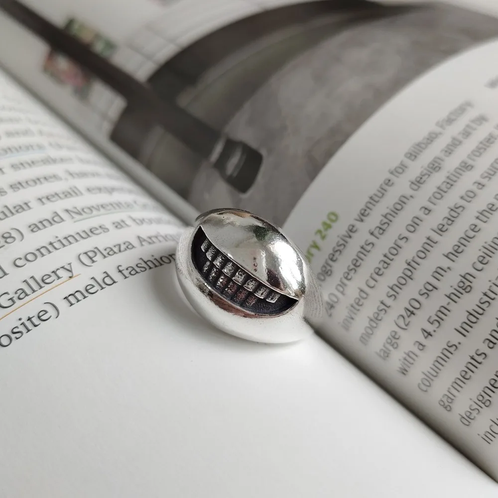 

Amaiyllis 925 Sterling Silver Vintage Smile Face Rings Index Finger Jewelry Anillo de plata For Women Party Weddings Jewelry