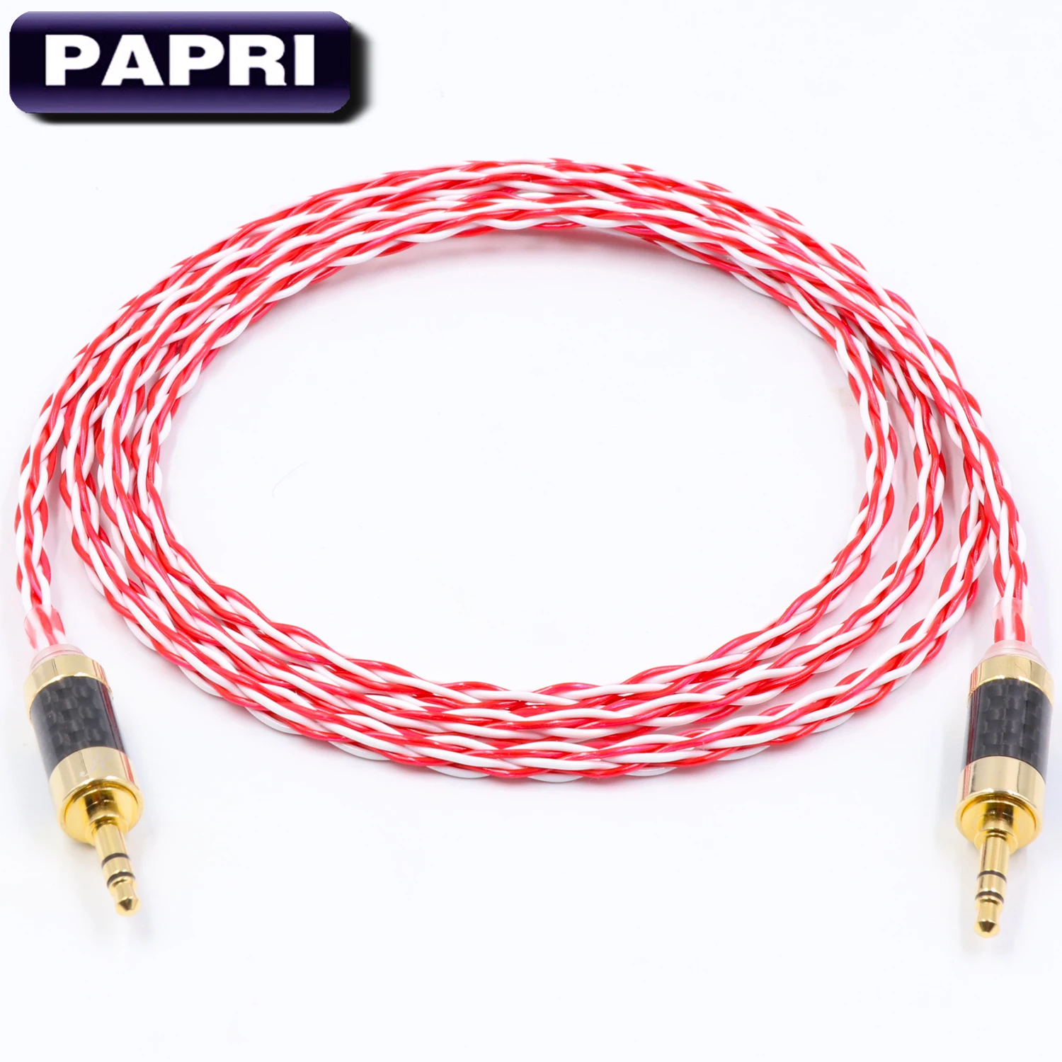 PAPRI AUX Headphone Cable PVC 6N OCC Silver Plated DIY Audio Cable HiFi Upgraded Wires Male To Male For Amplifier