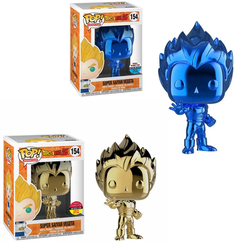 

Funko POP Official Dragon Ball SUPER SAIYAN VEGETA 154# Golden Blue Vinyl Anime Action Figures Collection Model Toys for Gifts