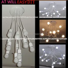 2 комплекта 10 головок E27 светодиодный подвесной светильник держатель паук подвесной светильник для столовой База Светодиодный конвертер для люстры спальня розетка+ лампа