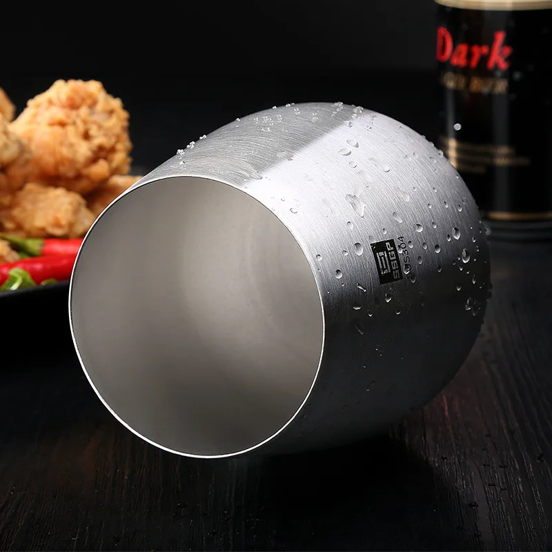 Top Grade Thickening 304 Stainless Swig Beer Mugs Monolayer Cold Drink Juice Egg Shape Eggshell Cup Household Children UNBreak