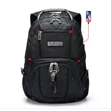 Швейцарский армейский usb черный бизнес путешествия ноутбук рюкзак мужской военный 17 дюймов сумка для компьютера рюкзак Mochila Masculino ортопедический