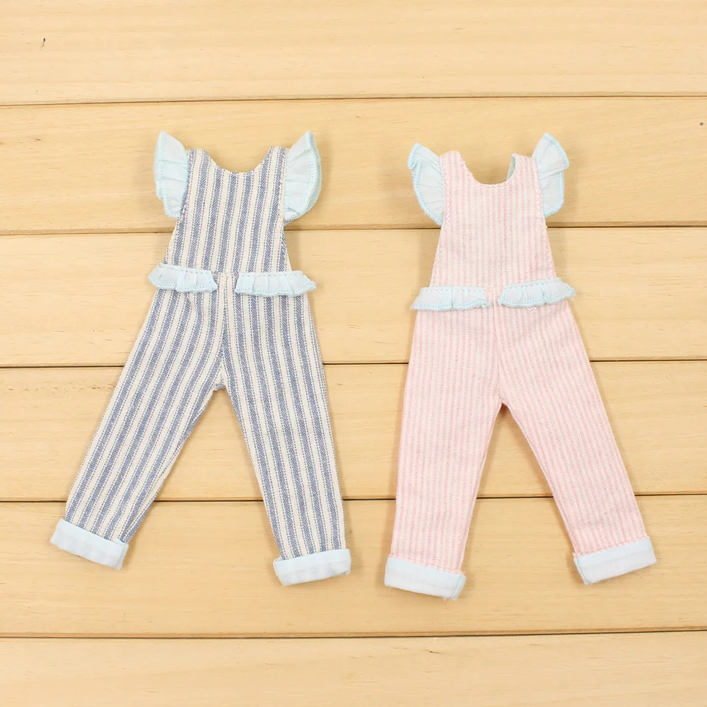 

Clothes for Blyth 1/6 Doll Joint body Stripe Jumpsuits Pink and Grey Outfit ICY Licca Body Neo Free Shipping