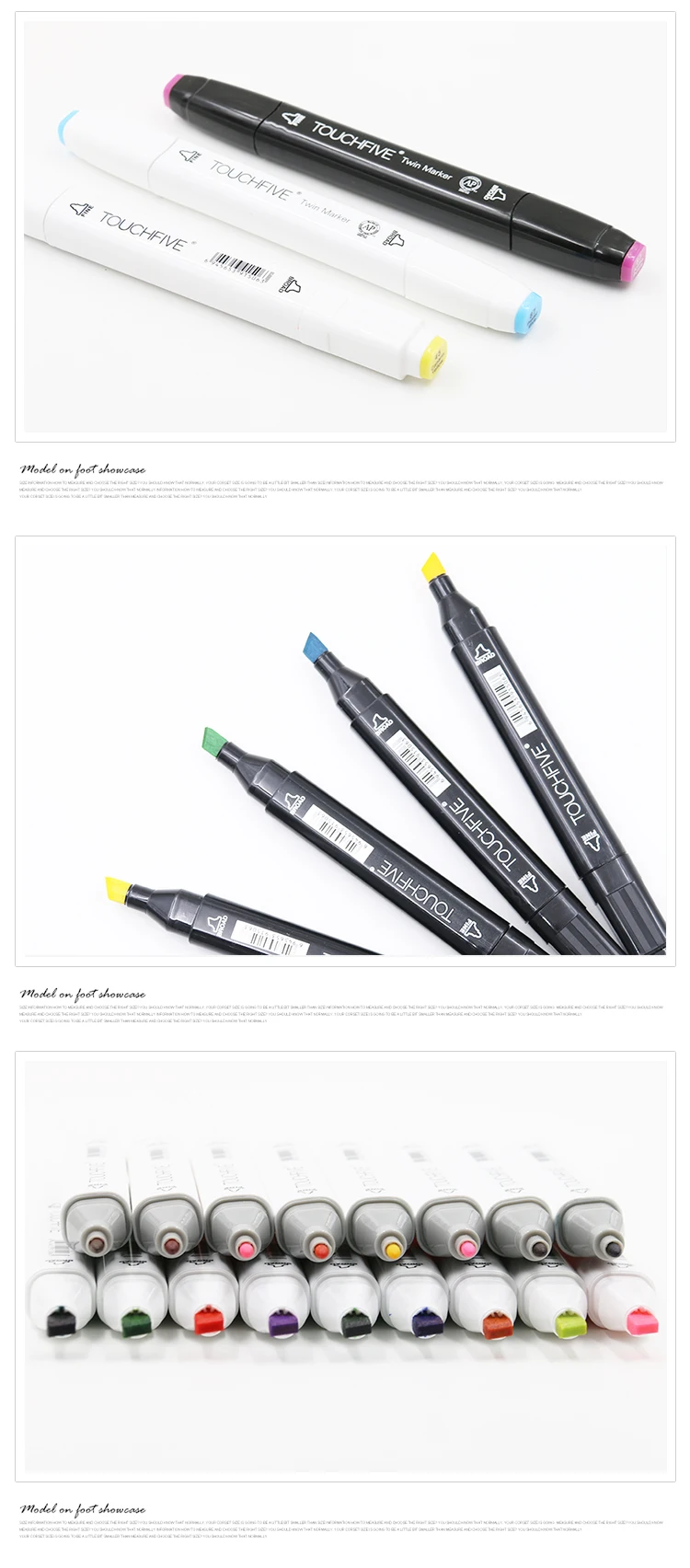 Marcador Touchfive 30/40/60/80/168 Cores da Caneta Pincel Caneta de Tinta à Base de Álcool Oleosa Arte Marcadores Esboço Marcador para Manga Dupla com a Cabeça Descoberta Mod. 23396 12 Marcadores da arte