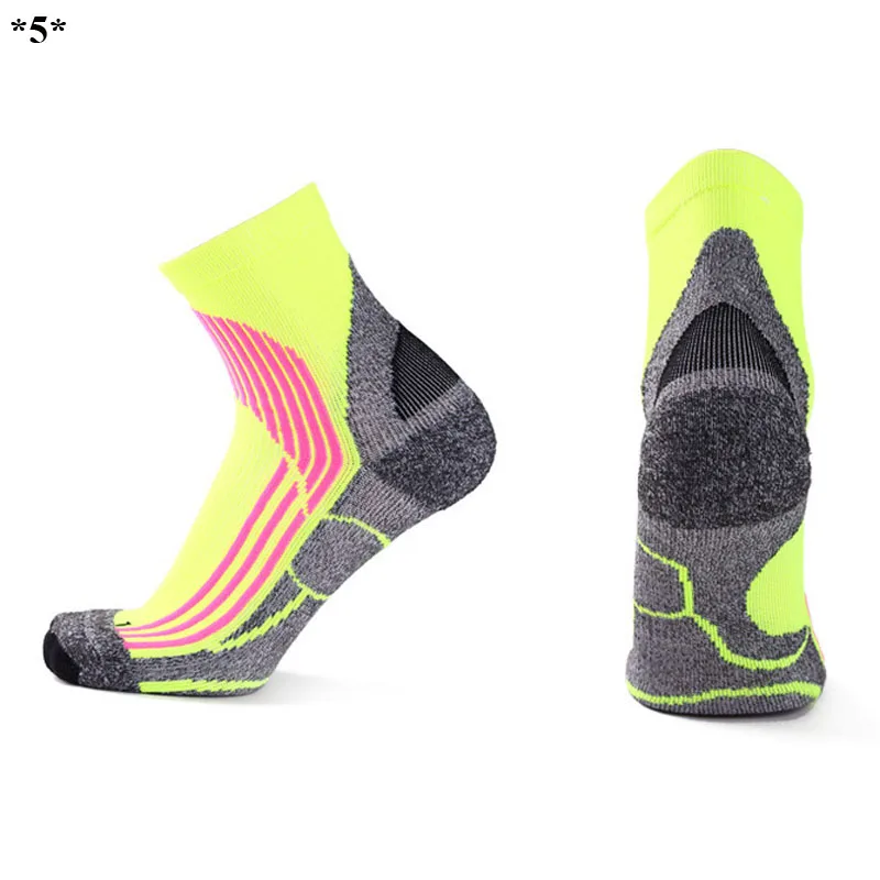 Мужские хлопковые спортивные носки, носки для бега, Спортивные Компрессионные носки для тренировок, велоспорта, баскетбола, calcetines ciclismo, спортивные носки для бега - Цвет: 5