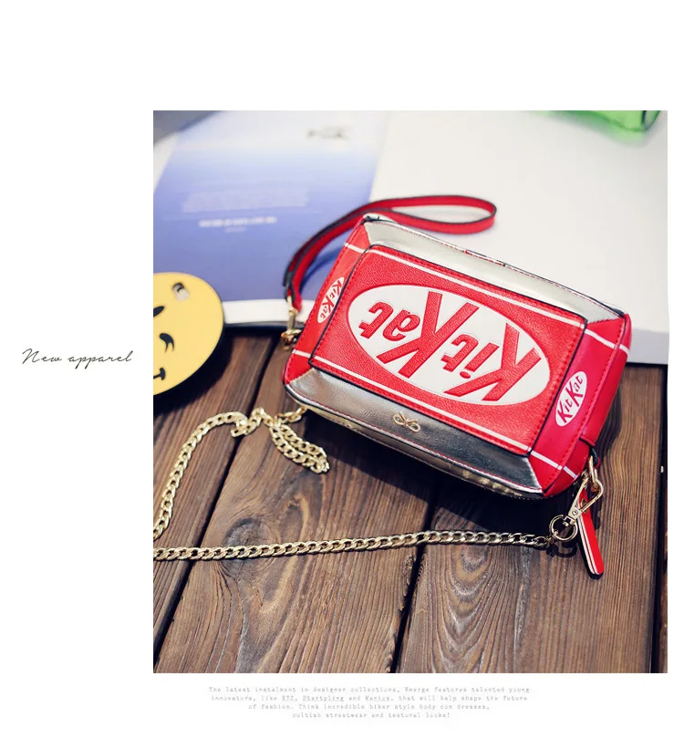  2017 New Handbag Small Box Shape Shoulder Bag Funny Personality Crossbody Bag Diagonal Chain Bag Fa - 32702323696