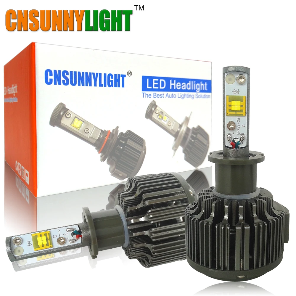 CNSUNNYLIGHT H3 LED light 30W 3600LM 5500K Car Fog Light DRL Low Consumption High lumen Kit