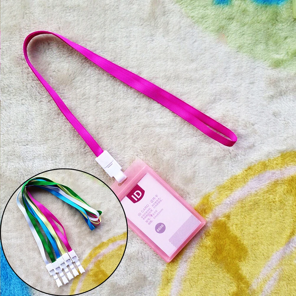 5 color 54*85mm Portable String Porte Carte Credit PU Card Case Holder Fashion ID Bus Identity Badge with Lanyard 1Pc | Багаж и сумки