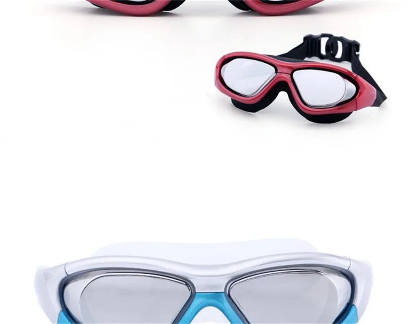 Очки для плавания для взрослых, очки для близорукости, маска для дайвинга, анти-туман, спортивная Большая оправа, очки для плавания по рецепту, оптические водонепроницаемые очки с градусом