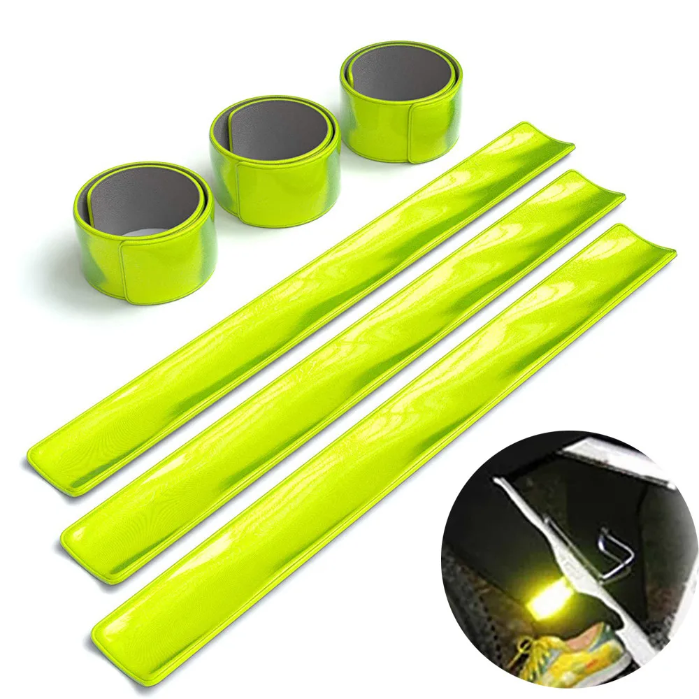 

6pcs Bicycle Reflective Safe Leg Pants Clip Strap Beam Band Bottom Belt 11.2