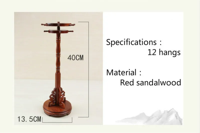 Роскошный красный сандаловое дерево ручка держатель ручка-кисть для каллиграфии вешалка 12 крючков твердая деревянная Кисть ручка висячая художественная каллиграфия принадлежности