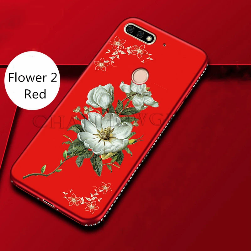 3D Рельефный цветочный мягкий чехол для Huawei Honor 7A DUA L22 Pro Блестящий Алмазный 7C AUM L41