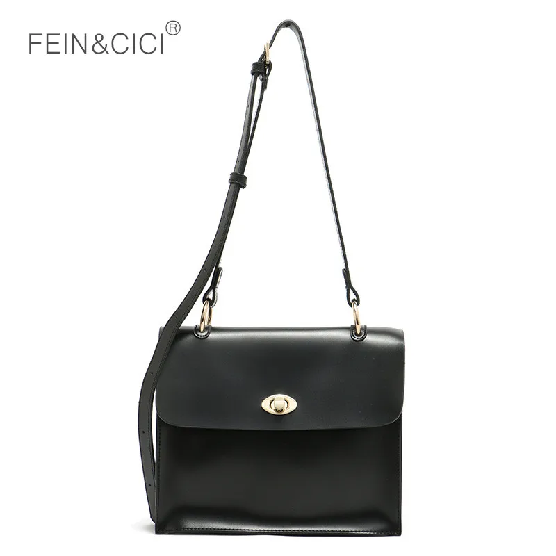 

Satchel shoulder bag women ladies classic England stylish leather crossbody bags black brown large solid hasp handbag 2019 new