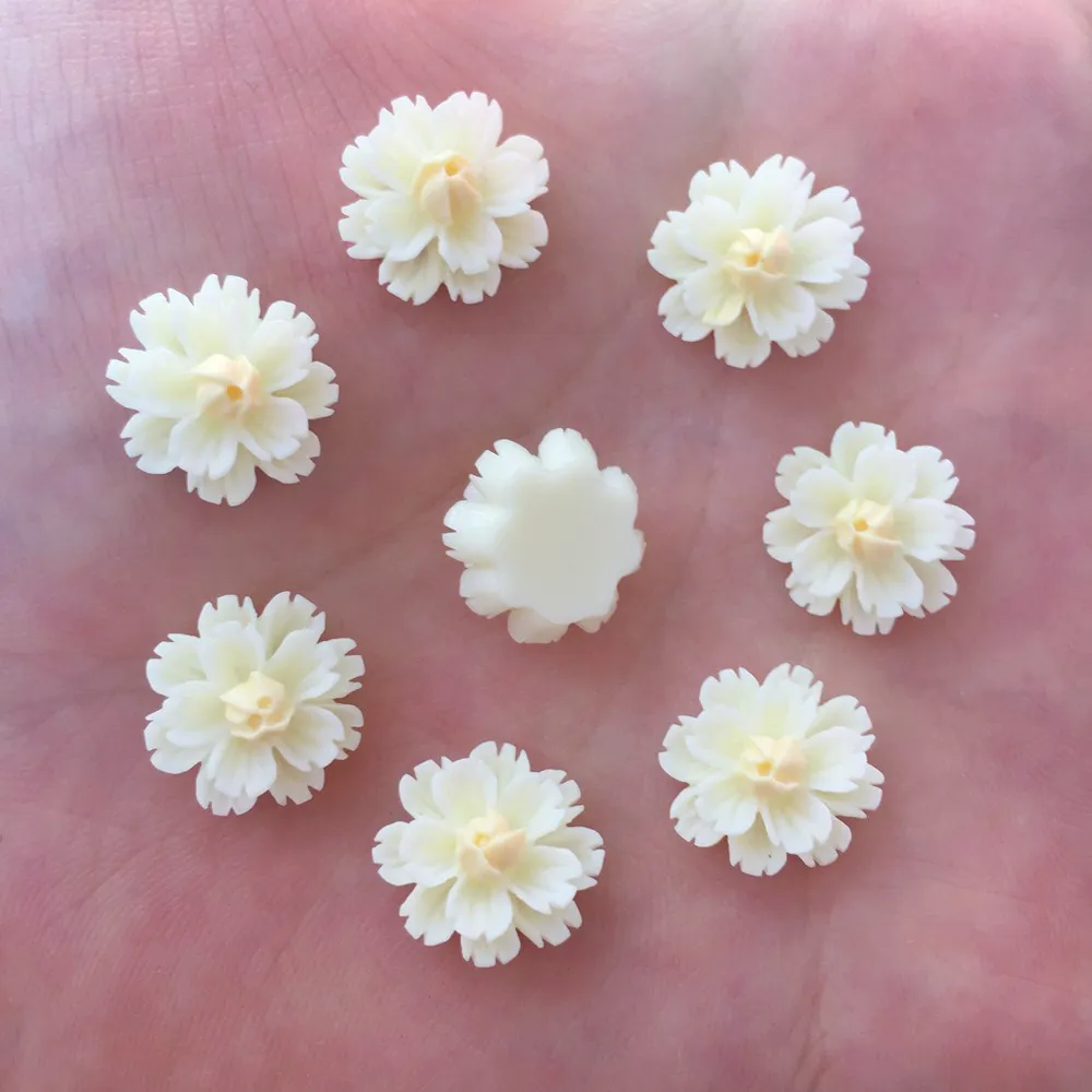 Новые 80 шт смолы 13 мм 3D цветок плоский с оборота камень украшения DIY скрапбук ремесла R922* 2