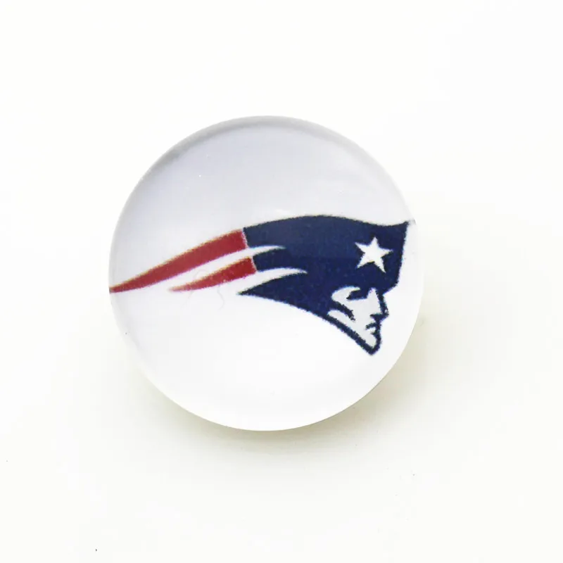 

10pcs New England Snap Buttons DIY Glass 18mm Football Sports Snaps pendants Jewelry Bracelet&bangles charms