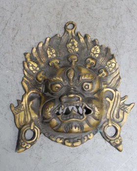 

6 Collect Chinese Brass Handmade Mahakala Yamantaka Head Mask Statue