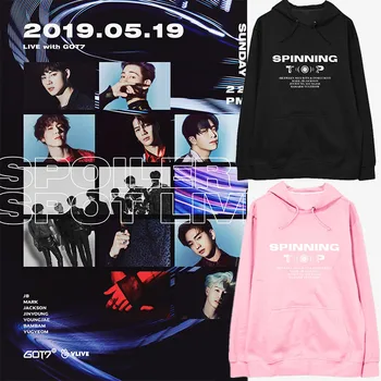 

kpop GOT7 SPINNING TOP Print Hoodies Men/Women autumn warm korean Fashion Casual Streetwear Hooded Sweatshirts female clothes
