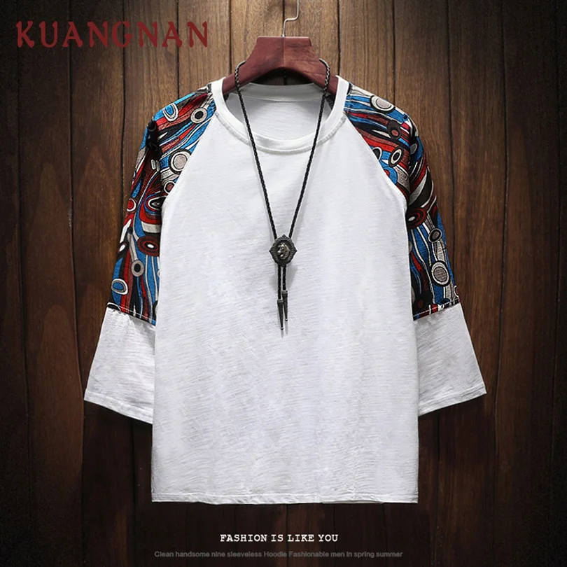 KUANGNAN китайский национальный стиль футболка мужская Harajuku забавная Мужская