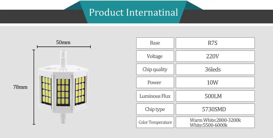 R7S светодиодный мощностью 10 Вт, 20 Вт, 25 Вт 30 Вт SMD5730 светодиодный R7S 78 мм J78 118 мм J118 135 мм J135 189 мм J189 лампа с горизонтальным разъемом Галогеновый широкополосный свет