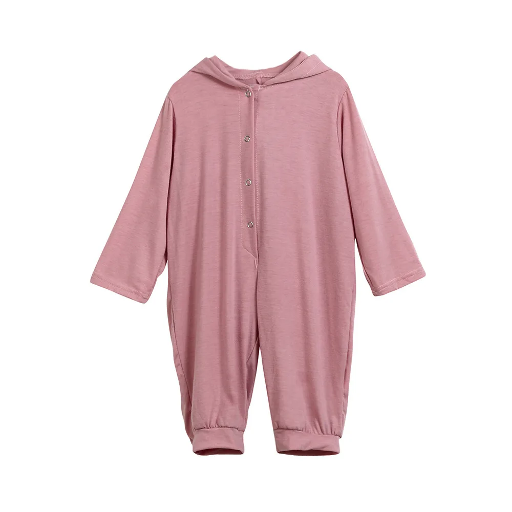 Милая одежда для малышей; комбинезон с капюшоном и рисунком динозавра для новорожденных мальчиков и девочек; детская одежда с длинными рукавами; сезон осень-зима; ropa bebe - Цвет: Pink