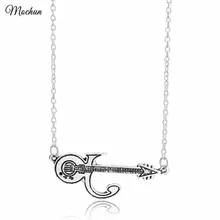 MQCHUN Príncipe símbolo de amor Punk guitarra colgante hombres mujeres accesorios Vintage recuerdo de Príncipe collar púrpura lluvia