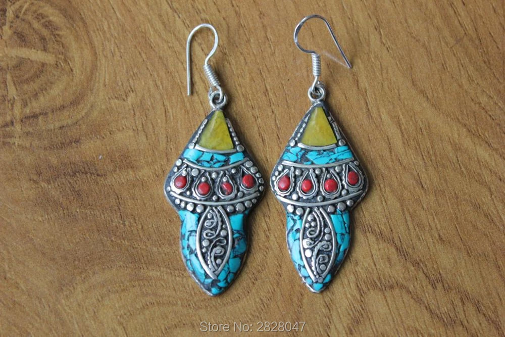 Tibetan silver Tiger earrings