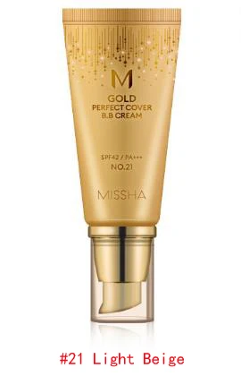 MISSHA M Gold идеальное покрытие BB крем(SPF42/PA+++) 50 мл Корея база для макияжа лица CC Кремы отбеливание кожи консилер основа - Цвет: 21 Light Beige