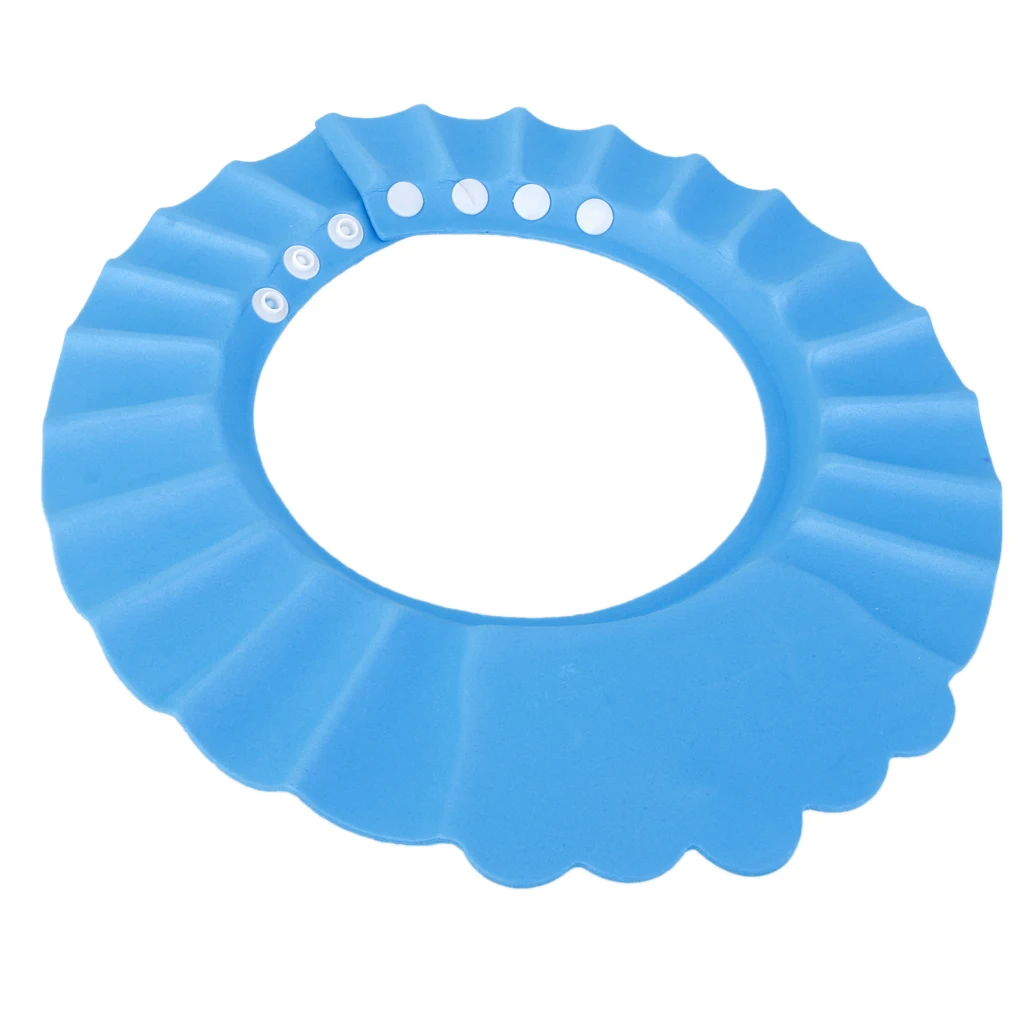 One Piece EVA Baby Kids Swimming Swim Bath Bathing Bathroom Shower Adjustable Cap Wash Cutting Hair Shield Waterproof Visor Hat