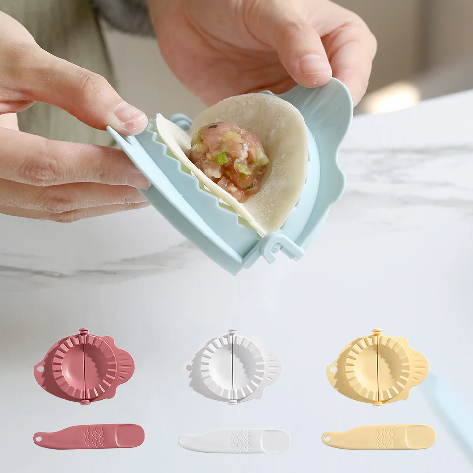 

4pcs/set DIY Dumpling Maker Tool Eco-Friendly Wheat Straw Material Jiaozi Pierogi Dough Pastry Tools Baking Molds Accessories