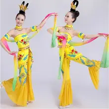 0133) женского тела древних красоты thinland Dunhuang flying Танцы одежда с длинными рукавами Танцы костюмы Луна в народном стиле Танцы танцевальное платье для вечеринки