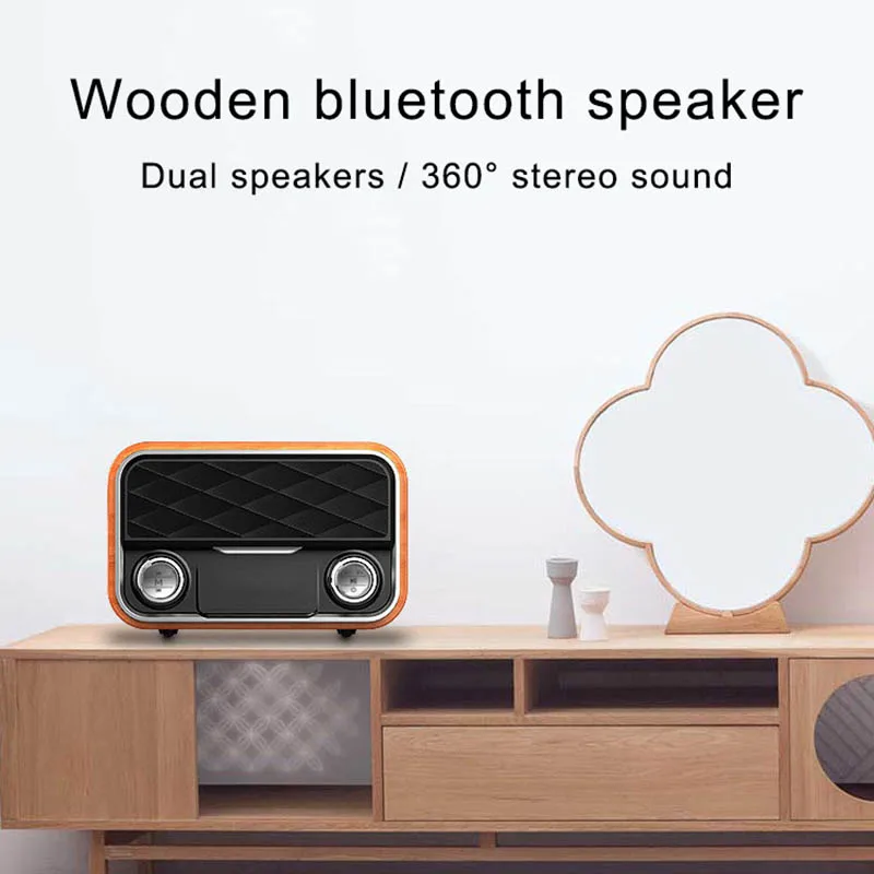 

New Retro FM Radio Bluetooth Speaker Wireless AUX Subwoofer Dual Speakers TF Card Support DOM668
