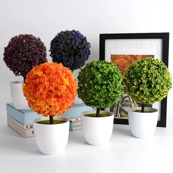 

Artificial Bonsai Cherry Snowball Ball Ornaments Plastic Artificial Flowers Artificial Plant Flower Vase Wedding Home Decoration