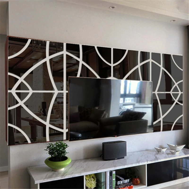 JX-LCLYL Art Decor DIY 3D Mirror Geometric Hexagon Acrylic Home Door Window Wall Sticker