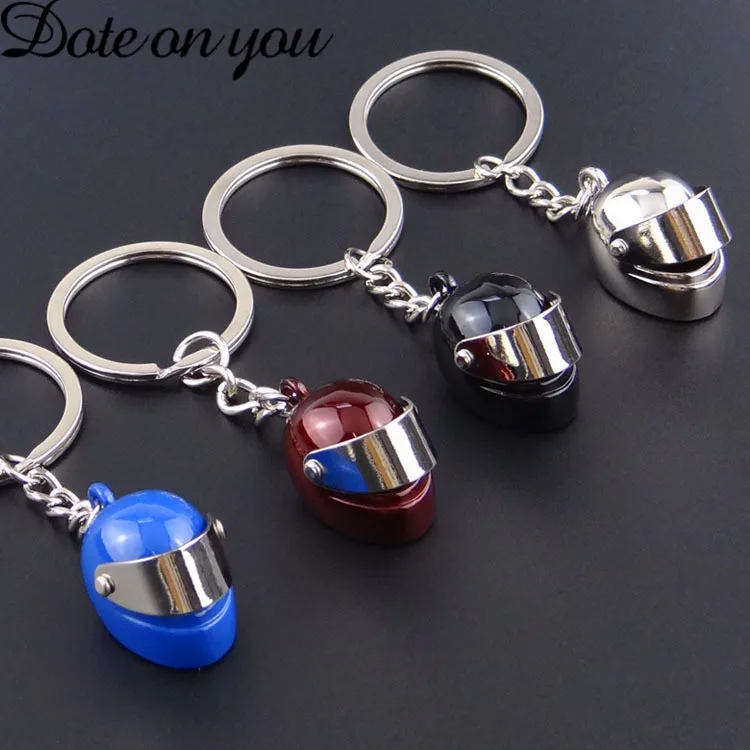 

New Creative Cute Mini Motorcycle Helmet Key Keychain Metal Hat Key Chain Punk Keychain Fashion Keychain Car Bag Men Lady Gifts