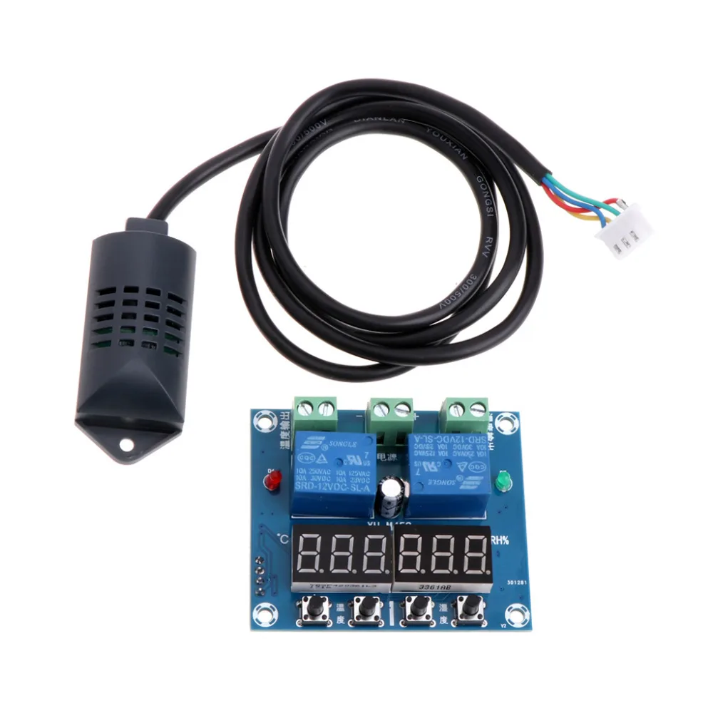 OOTDTY DC 12V Temperature Humidity Control Controller Thermostat