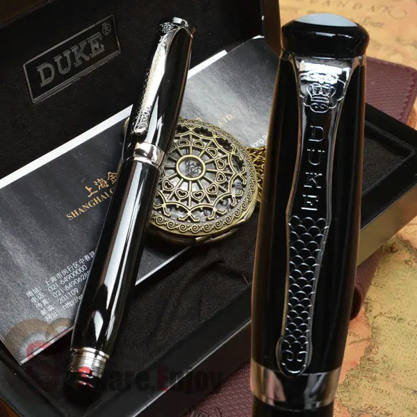 Шариковая ручка DUKE 619 NOBLE наставник священник черный и серебряный в оригинальной