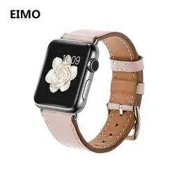 EIMO Для женщин кожаный ремешок для Apple Watch группа 42 мм 38 мм iWatch серии 3 2 1 модные браслеты из металла замена пряжки ремень