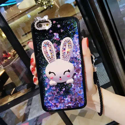 

Love Heart Stars Glitter Stars Cartoon Rabbit Stand Phone Case For Oppo F7 F5 F3 Plus R15 Pro R15x K1 A73 A71 A79 Quicksand case