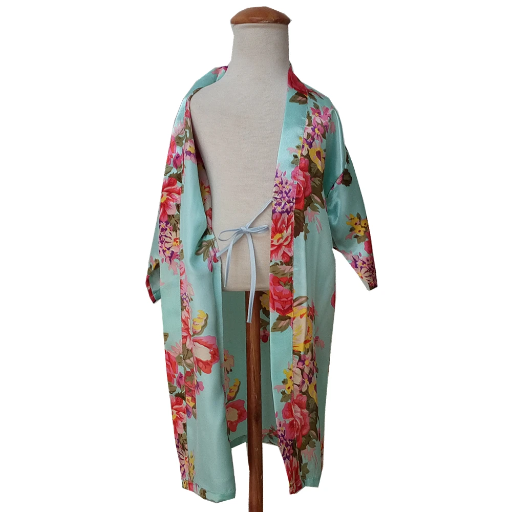 Малыш Дети ребенок пижамы для девочек детские шелковые халаты с цветочным принтом хлопок Высокая талия пижамы