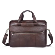 Винтажный деловой портфель из коровьей кожи, Повседневная сумка для компьютера 14 дюймов, мужская сумка через плечо для Macbook Air Pro lenovo