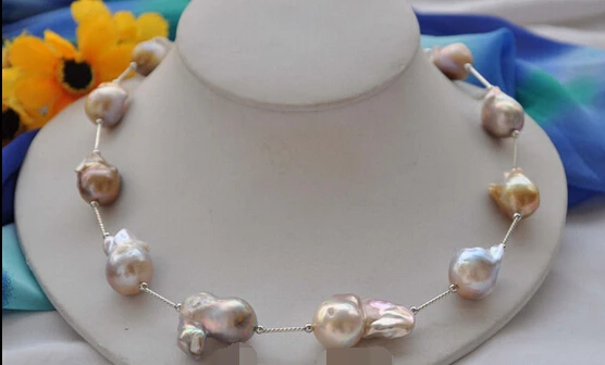 

huij 001634 lavnder baroque KESHI REBORN PEARL silver NECKLACE