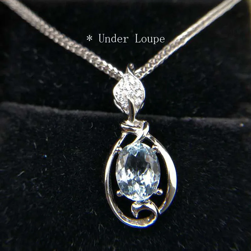 TBJ натуральный Аквамарин Овальной Огранки 6*8 мм 1.35ct кулон в 925 пробы драгоценности