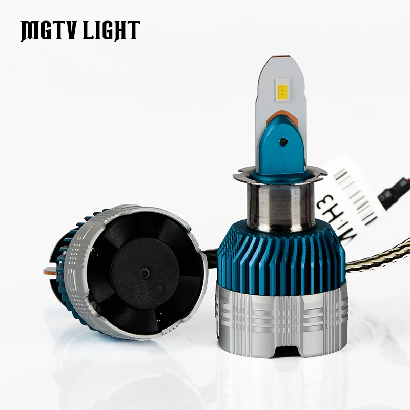 

MGTV LIGHT 2PCS H3 COB Car Headlight LED Bulbs 60W White 6500K Super Bright Fog Lamp Car Headlight Automotives DC 12V