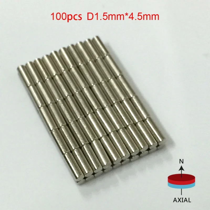 

100 Pcs/Pack 1.5 mm x 4.5mm Magnetic Materials Neodymium Magnet Mini Small Round Disc