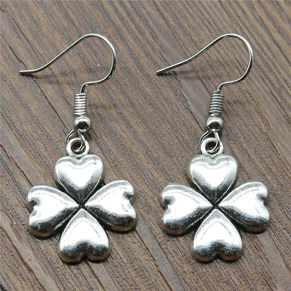 20x17mm Clover Charm Drop Earring For Women Dropshipping Vintage Fashion Dangle | Украшения и аксессуары