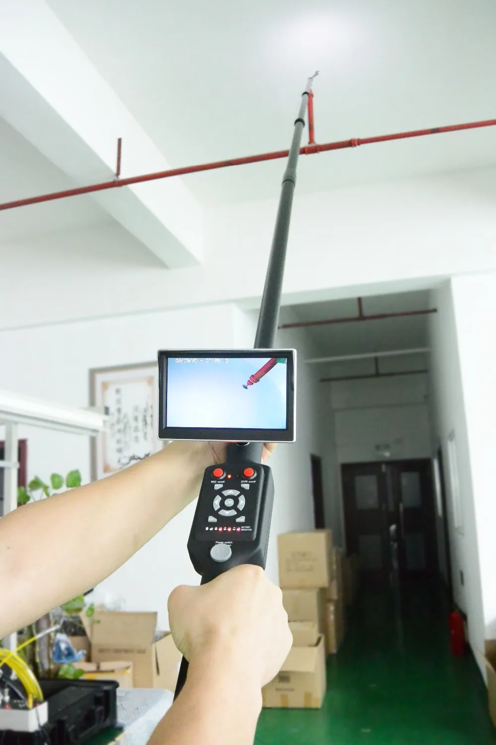 

5m length / DVR recording / 5 inch lcd display telescopic pole video inspection camera under vehicle search camera V5-TS1308D