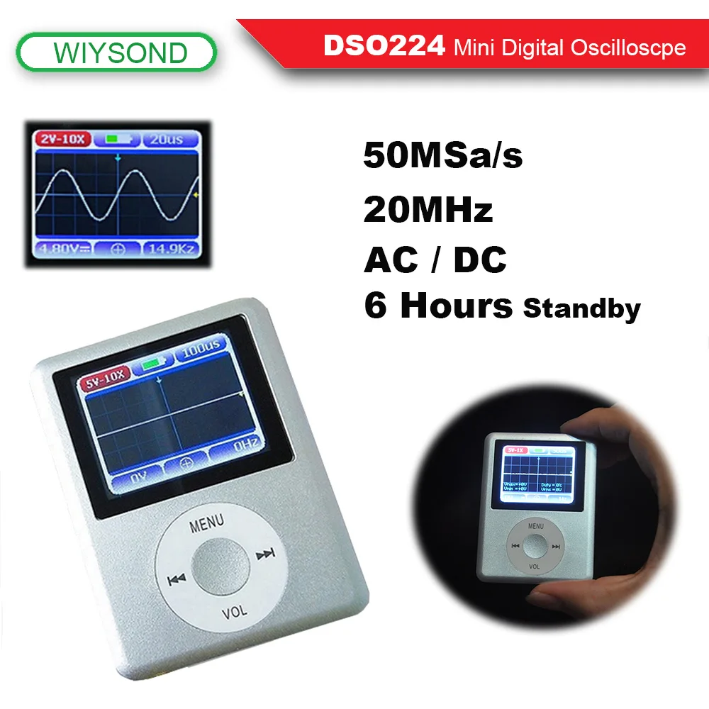 

O114 20MHz 100MSa/s Mini Portable Pocket-Sized Handheld LCD Digital Oscilloscope