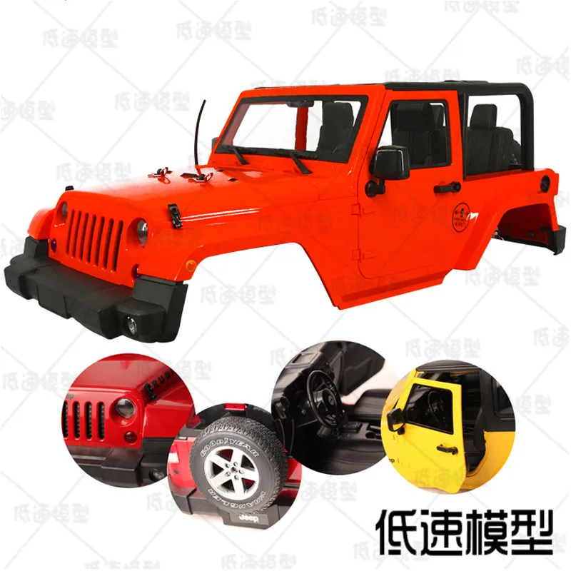 

RC 1/10 Wrangler Yellow Red Climbing Modified 3 Door Convertible Hard Body Shell Car Shell For Bigfoot AXIAL SCX10 D90 CC01 Jeep