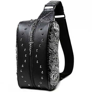 

2019 New Chest Bag Men Fashion Crossbody Bag Pockets Personality High- quality PU Purse Waist Pack Free Shipping Z471